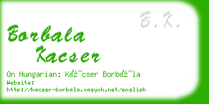 borbala kacser business card